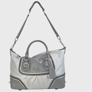 Coach 2012 Ashley Spectator 2-Way Gray Leather Satchel Bag Purse F17455